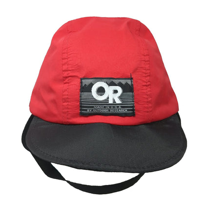 Outdoor Research Baseball Cap Red M Gore-Tex Ear Flaps Made in USA Toggle Hat