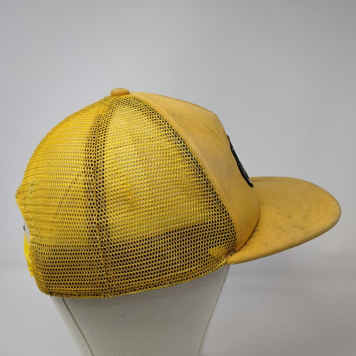 Vans Trucker Hat Yellow One Size Mesh Back Snapback Skateboard Logo Patch Hat