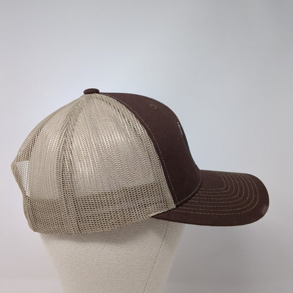 Lindo Lids Snapback Mesh Back Trucker Hat Brown One Size Embroidered