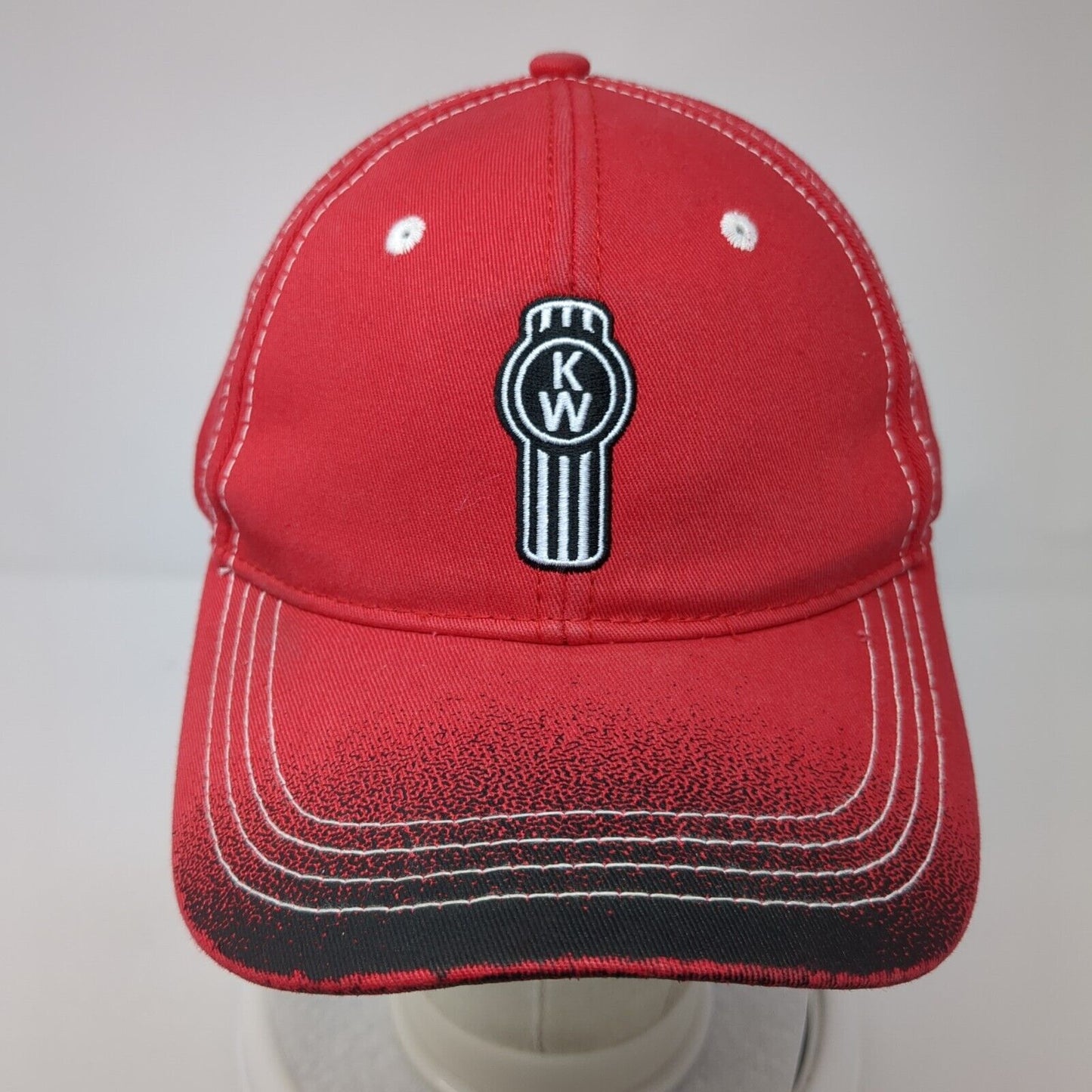Kenworth Strapback Hat Red One Size Adjustable Embroidered 6 Panel