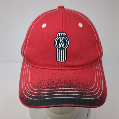 Kenworth Strapback Hat Red One Size Adjustable Embroidered 6 Panel