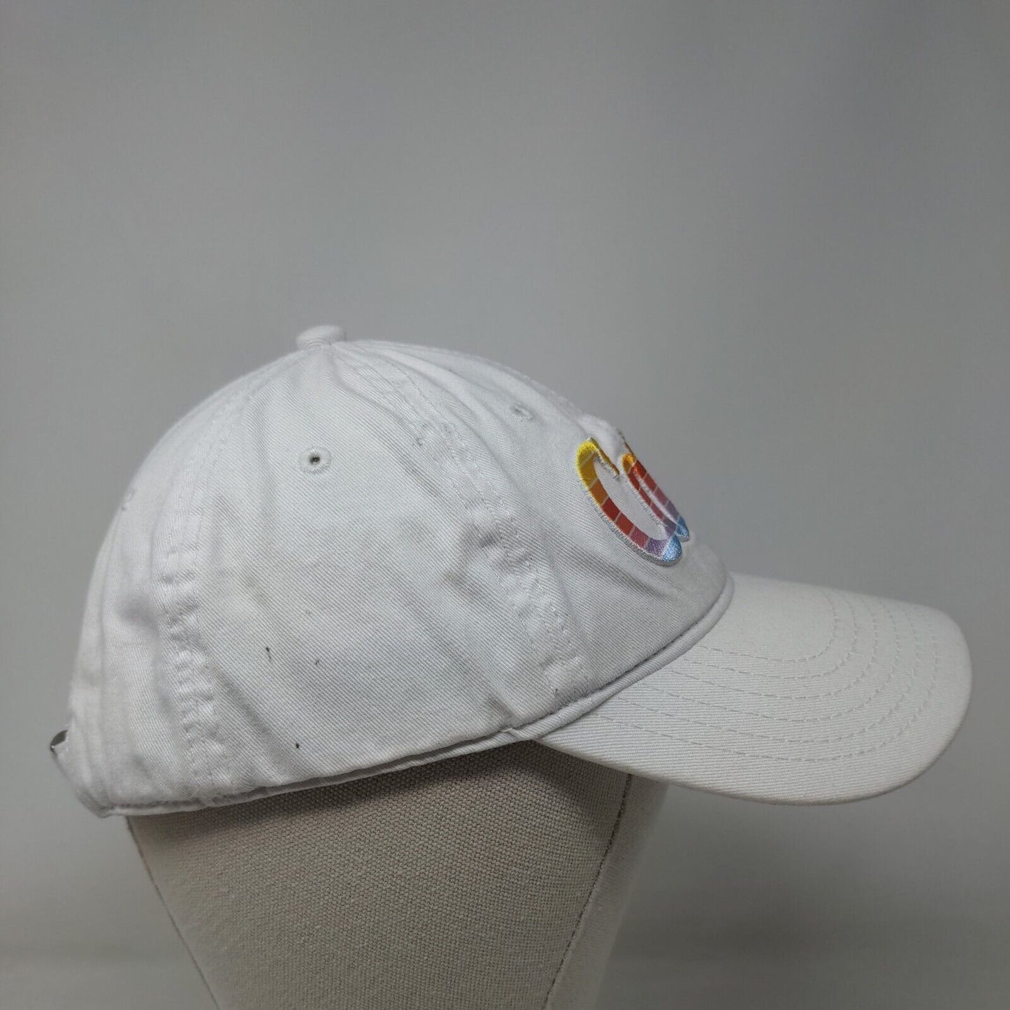 Coke Slideback Hat White OSFM Embroidered Rainbow Letters Coca-Cola