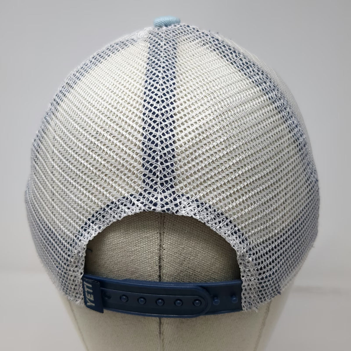 YETI Trucker Hat Blue White One Size Mesh Snapback Built For The Wild Logo