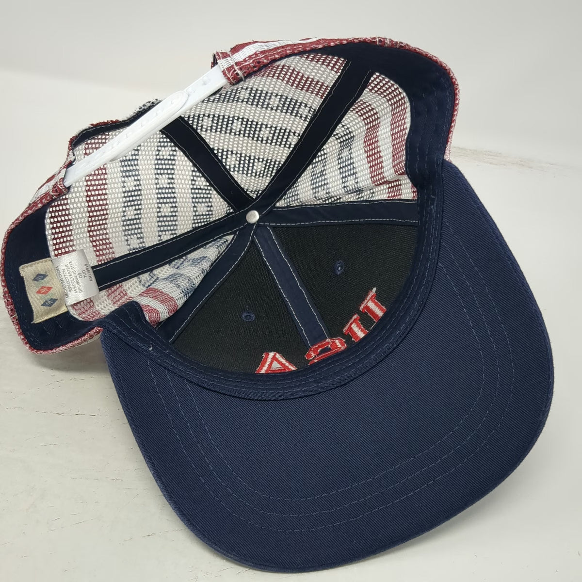 Blue USA Trucker Hat One Size Red White American Flag Mesh Snapback Patriotic