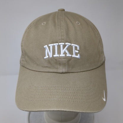 Nike Slideback Hat Tan One Size Adjustable Embroidered Swoosh 6 Panel Cotton