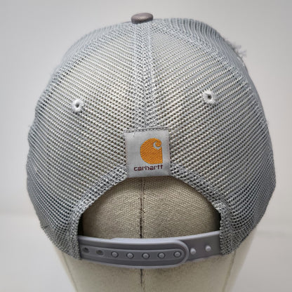 Carhartt Trucker Hat Gray Yellow One Size Mesh Snapback Logo Patch Durable Work