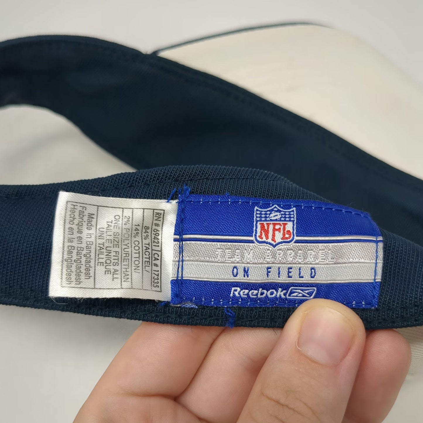 Seattle Seahawks NFL Reebok Visor White Blue One Size On Field Strapback Hat