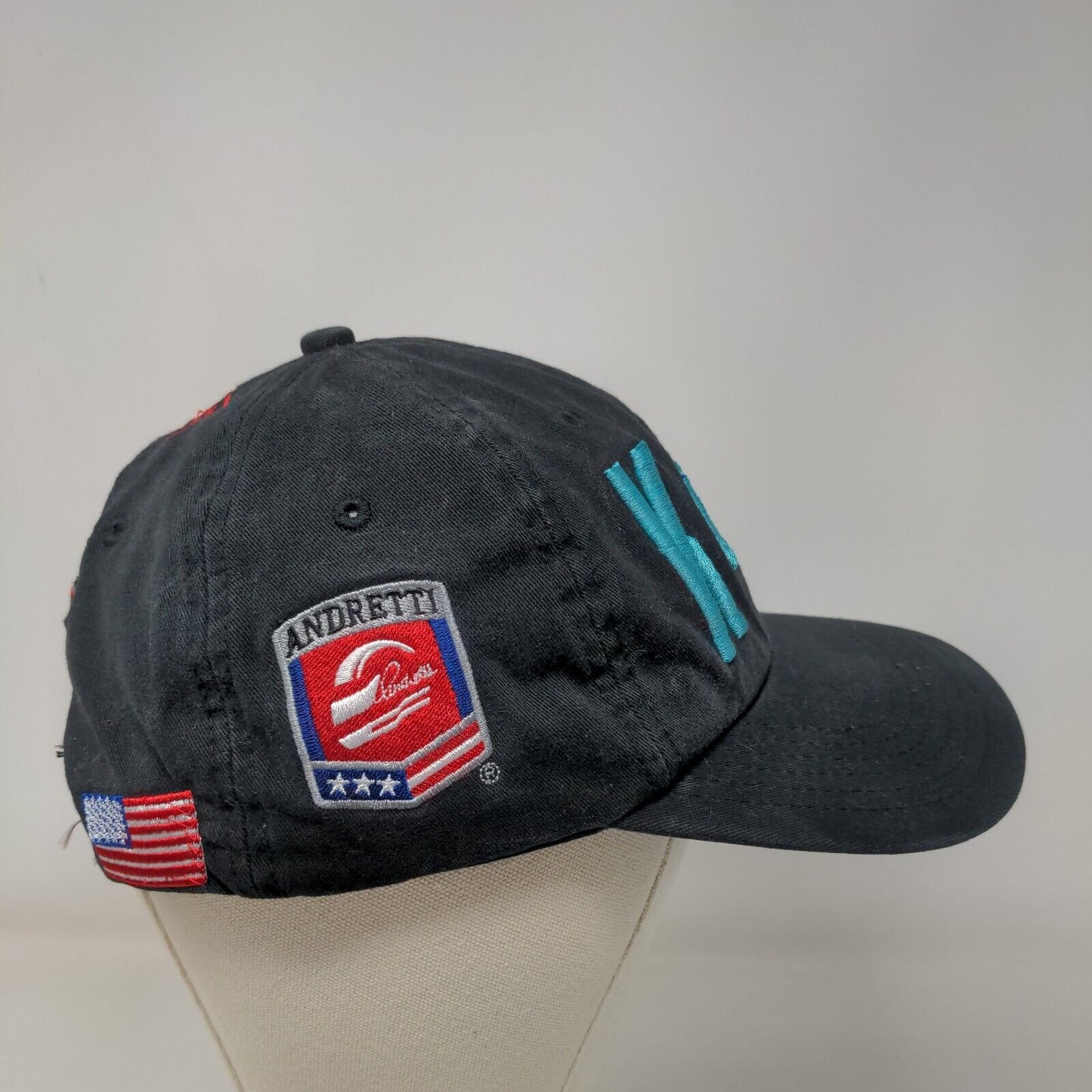 Head Shots Mens Slideback Hat Black OSFM K Line Dalton Kellet Andretti #28 Logos