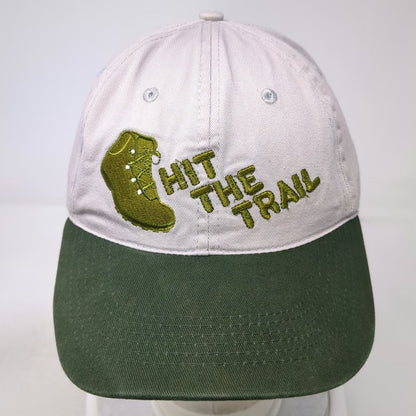 Baseball Cap Gray Green One Size Hit The Trail Hiking Boot Outdoor Nature Hat