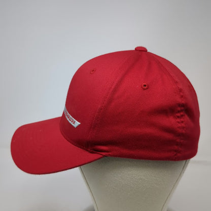 Port Authority Baseball Cap Red Gray Hat Size M Flexfit Embroidered Engineering
