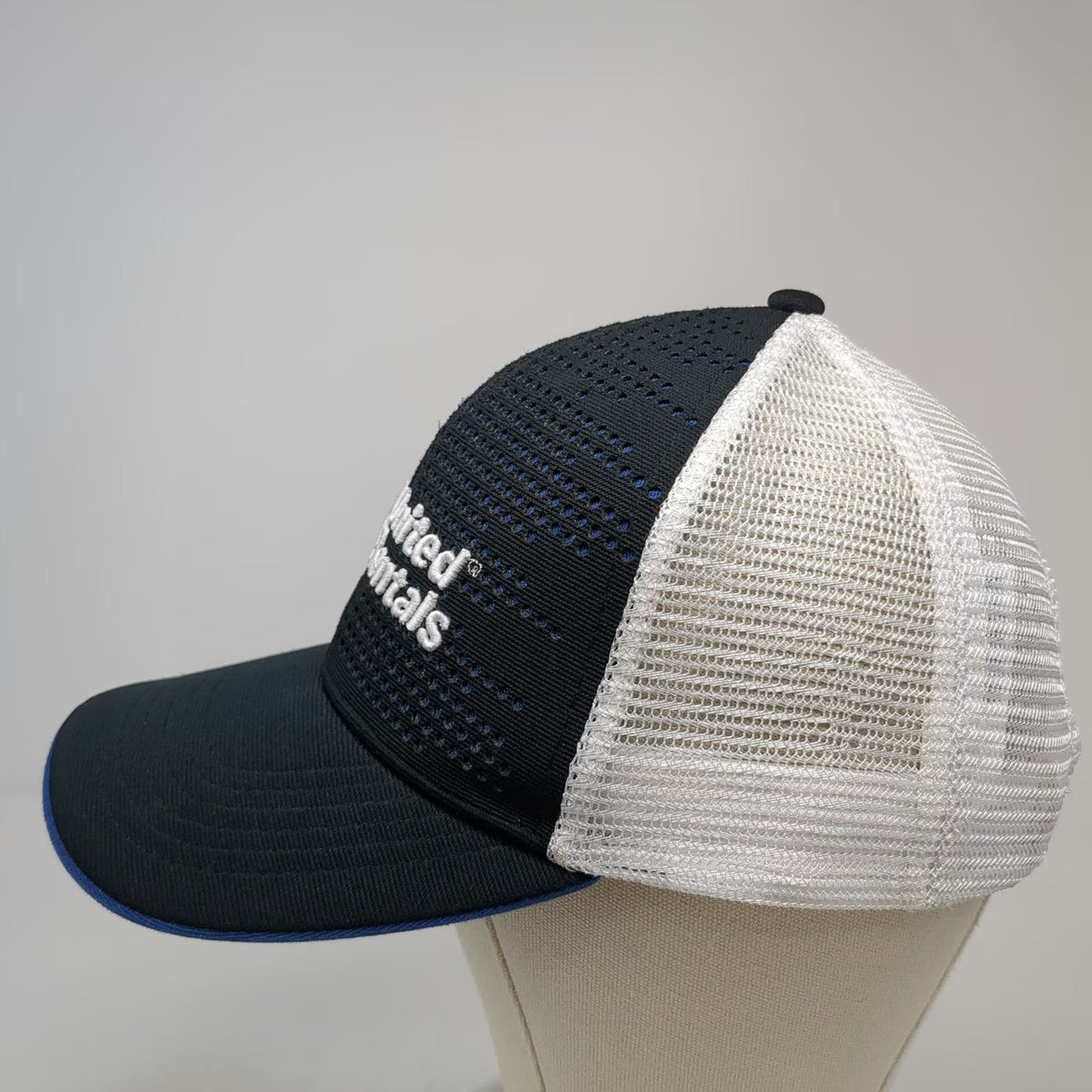 Trucker Hat Black White Blue One Size United Rentals Logo Mesh Snapback hat