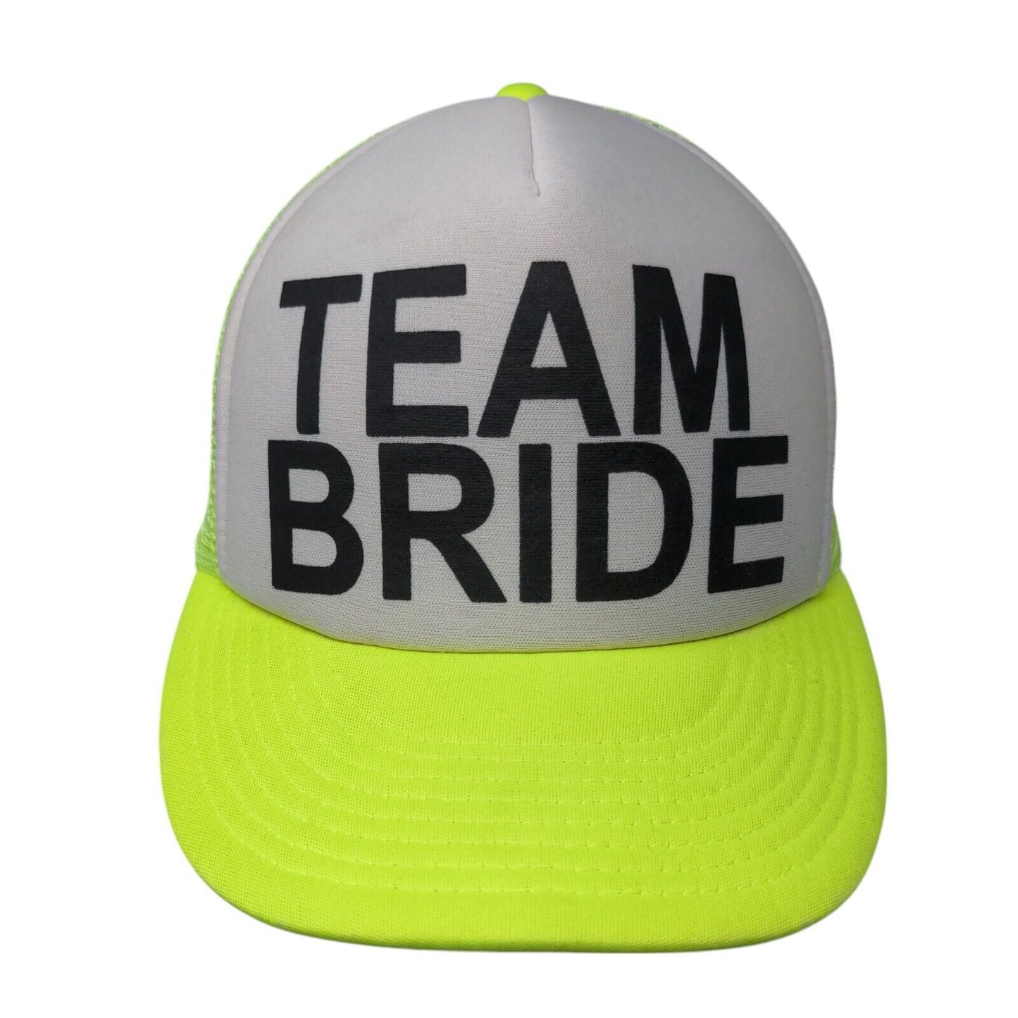 Team Bride Snapback Trucker Hat Green OSFA Adjustable Mesh Back 6 Panel Cobra