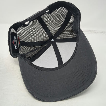 Pacific Headwear Trucker Hat Gray One Size Snapback Lasher Enterprises Logo Mesh