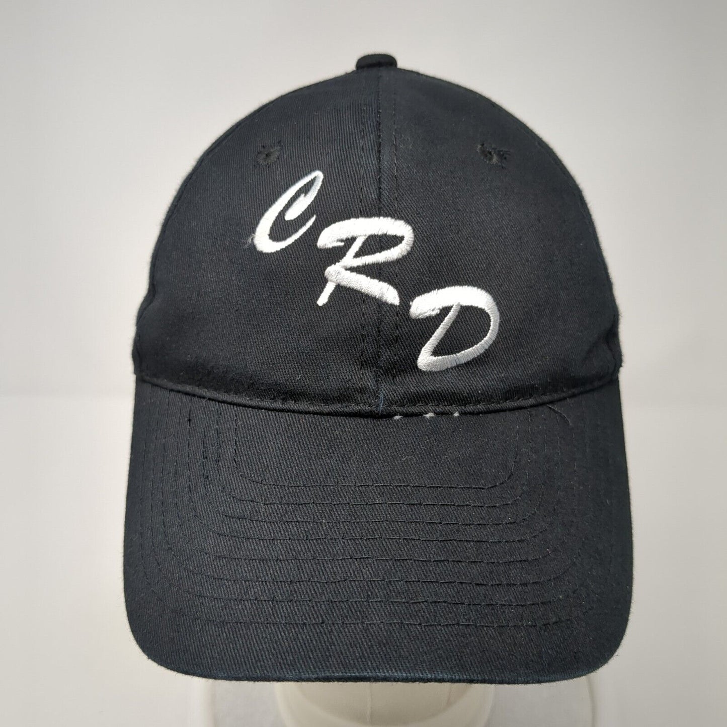 CRD Strapback Hat Black One Size Adjustable Embroidered 6 Panel Outdoor Cap