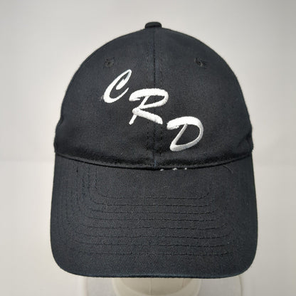 CRD Strapback Hat Black One Size Adjustable Embroidered 6 Panel Outdoor Cap