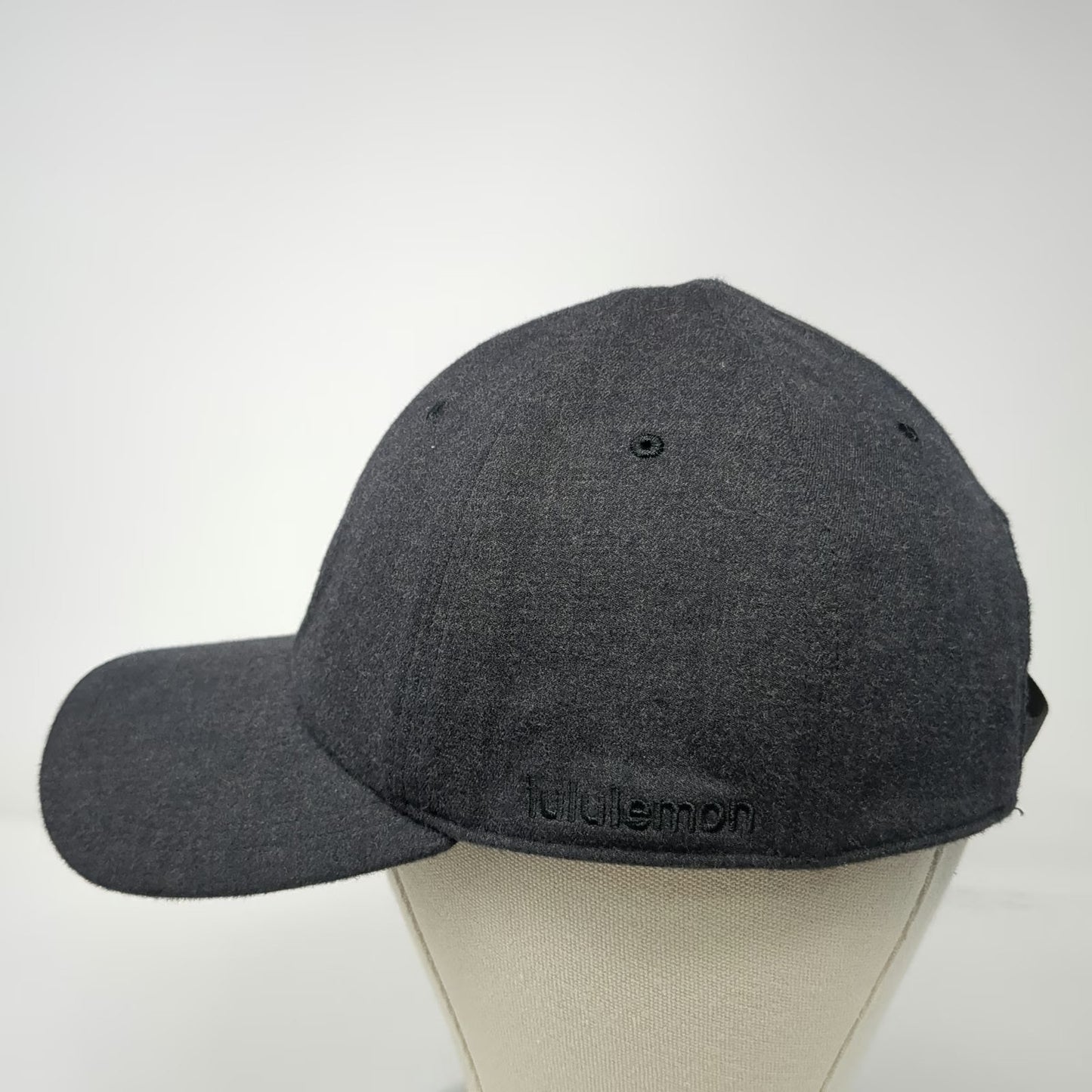 Lululemon Baseball Cap Gray One Size Wool Blend Slideback Hat Side Logo Textured