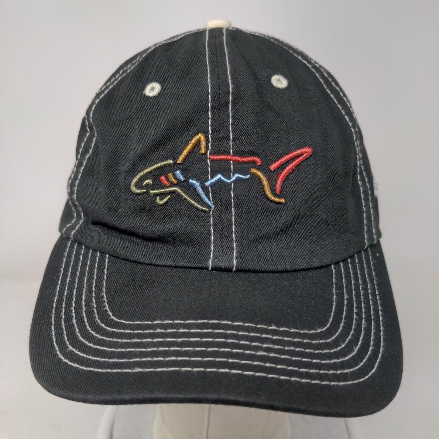 Greg Norman Strapback Hat Black OSFA Adjustable Embroidered 6 Panel