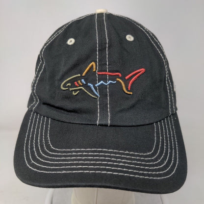 Greg Norman Strapback Hat Black OSFA Adjustable Embroidered 6 Panel