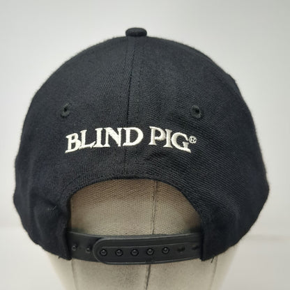 KC Caps Snapback Black Hat One Size Green Underbrim Blind Pig Embroidered Logo