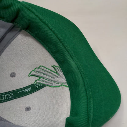 North Texas Mean Green Fitted Hat Gray Green Size 7 3/8 Eagle Logo NCAA