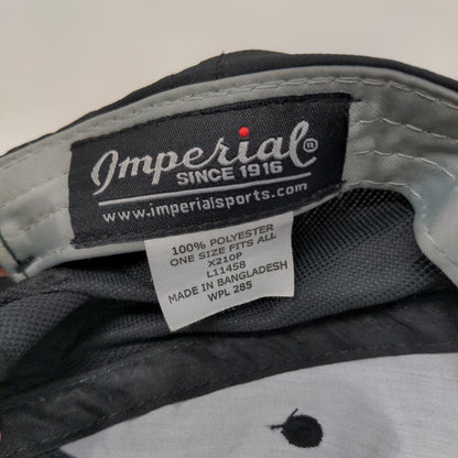 Imperial Strapback Hat Black OSFA Embroidered Logo Adjustable 6 Panel