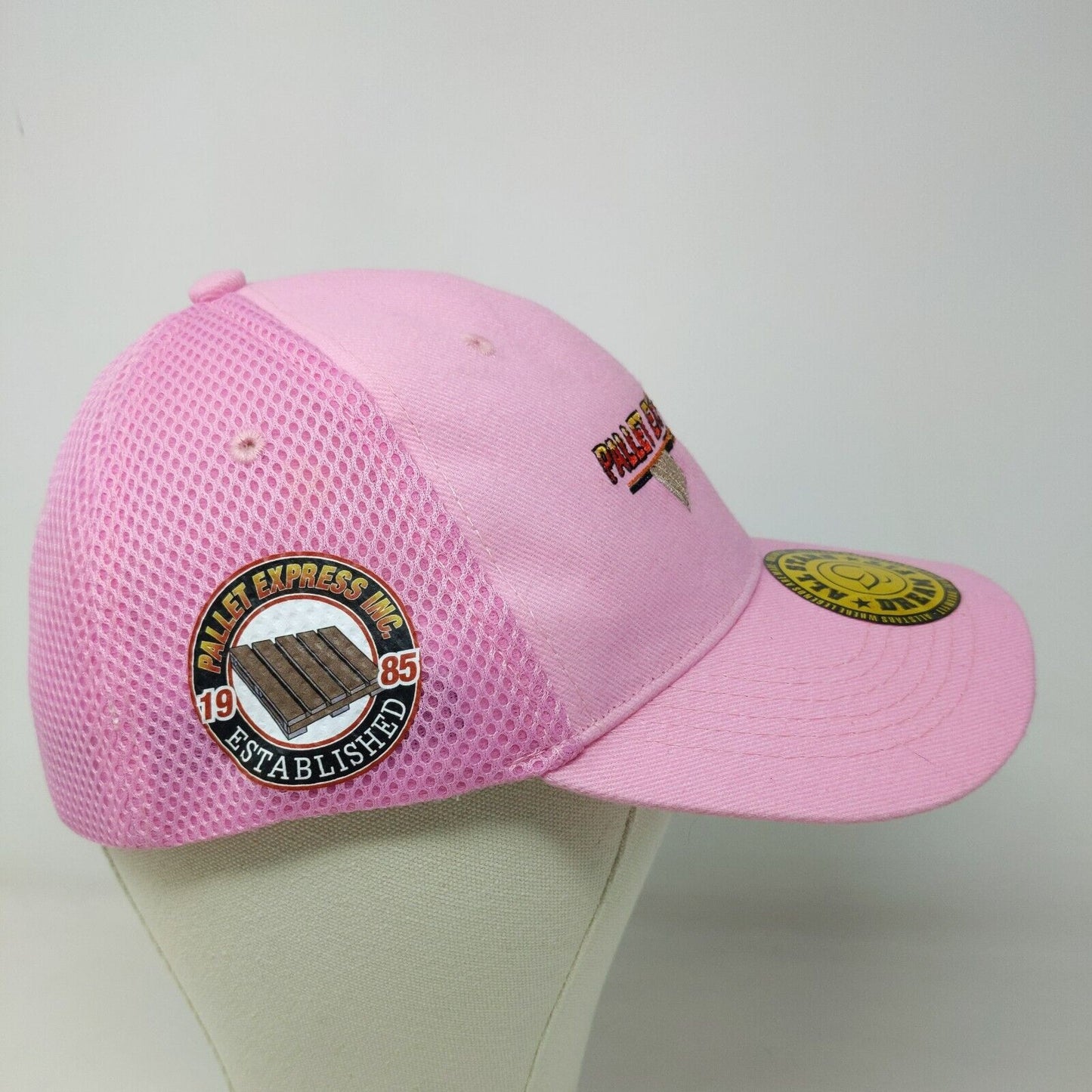 Pallet Express Women's Fitted Mesh Back Hat Pink Size M/L 100% Cotton