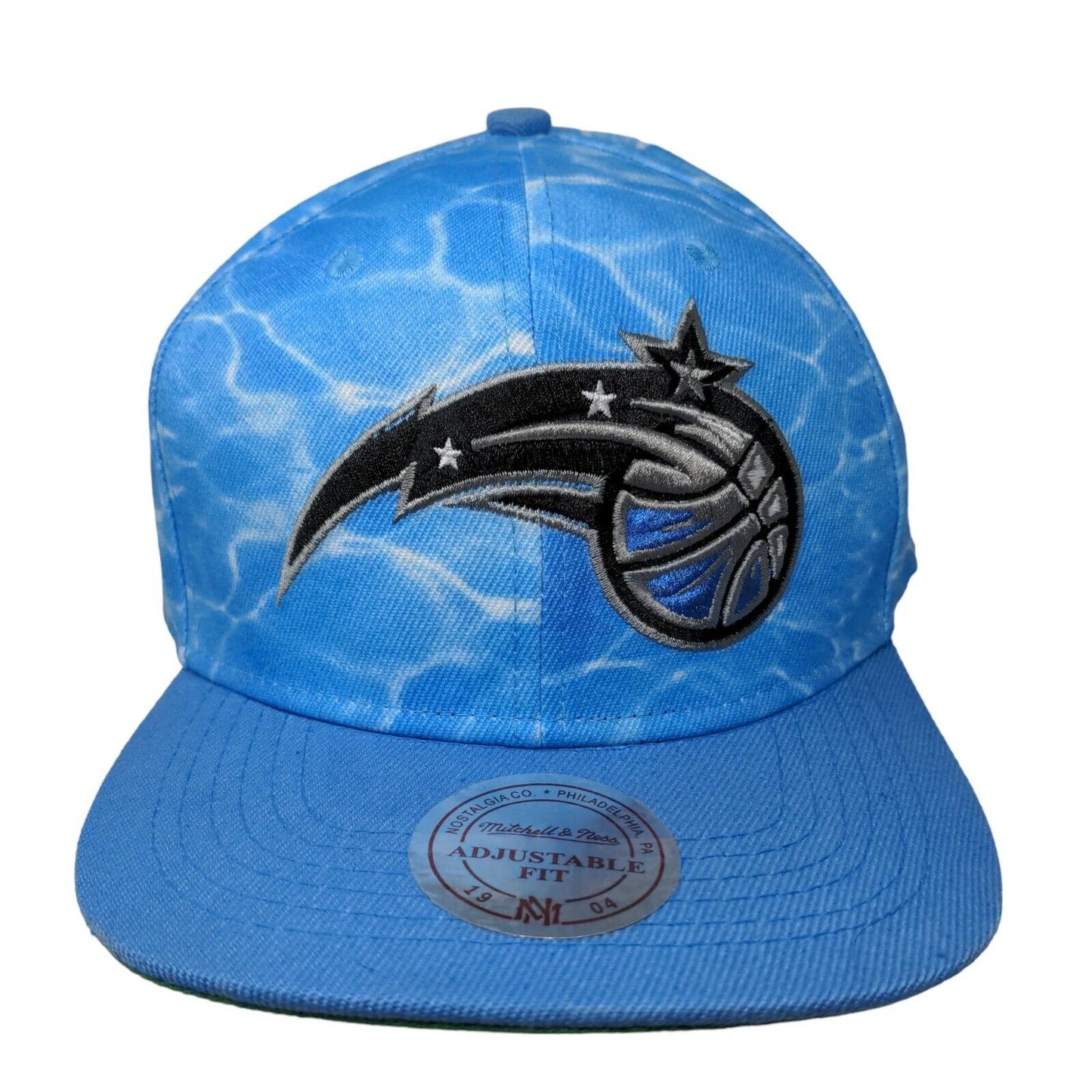 Mitchell & Ness Men's Fitted Hat Blue Orlando Magic NBA Hardwood Classics Logo