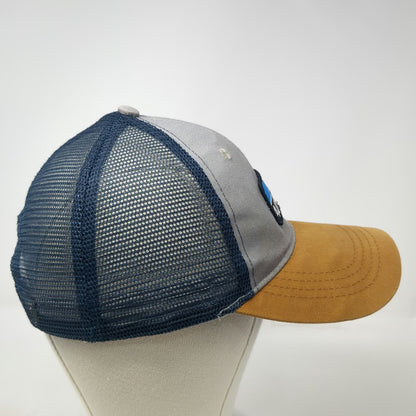 Ace USA Trucker Hat Gray Blue Gold One Size Alaska Mountain Patch Snapback