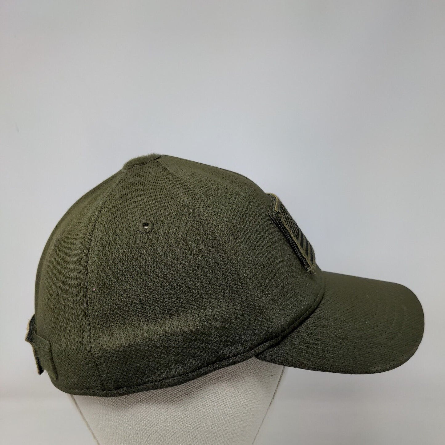 American Flag Fitted Hat Green S/M Patch Patriotic Vented Holes 6 Panel Condor