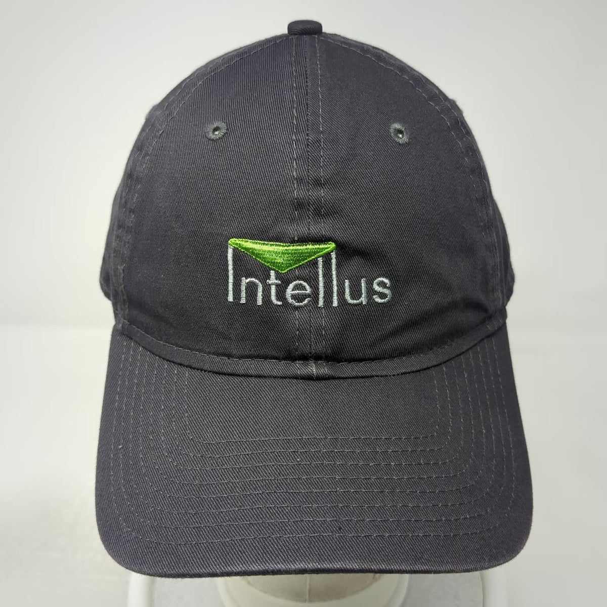 New Era Baseball Cap Gray One Size Intellus Logo Adjustable Slideback Strap Hat