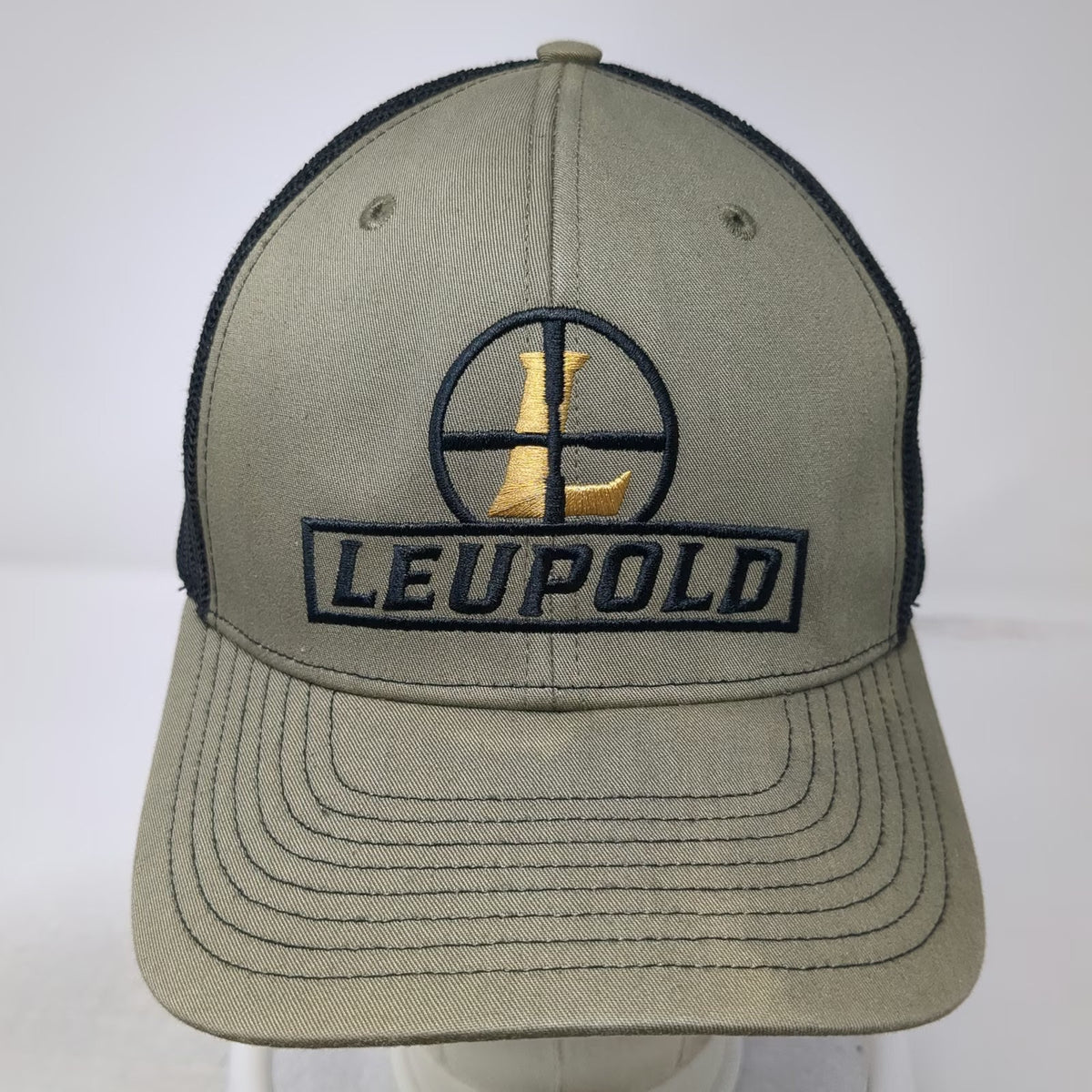 Leupold Trucker Hat Green One Size Mesh Back Snapback Hunting Shooting Crosshair