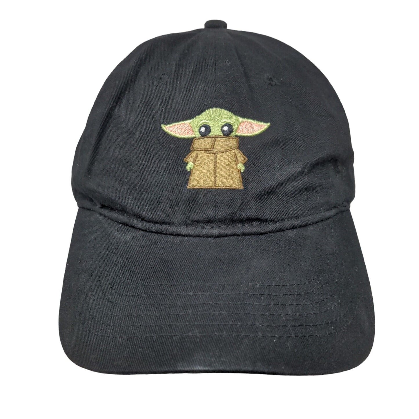 Baby Yoda Grogu Strapback Hat Black OSFM Embroidered Star Wars