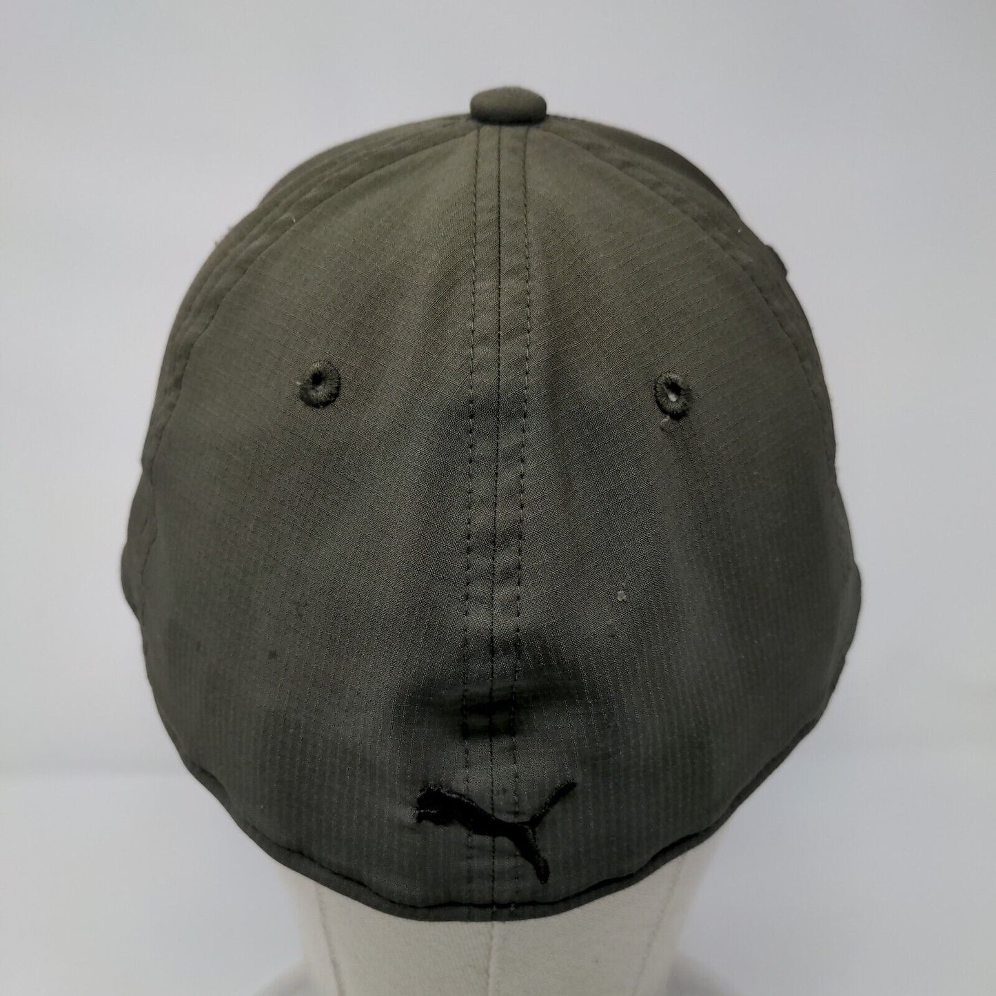 PUMA Fitted Hat Green L/XL Embroidered Lightweight Vented Holes 6 Panel