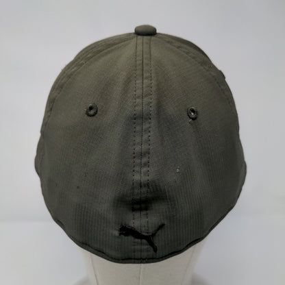 PUMA Fitted Hat Green L/XL Embroidered Lightweight Vented Holes 6 Panel