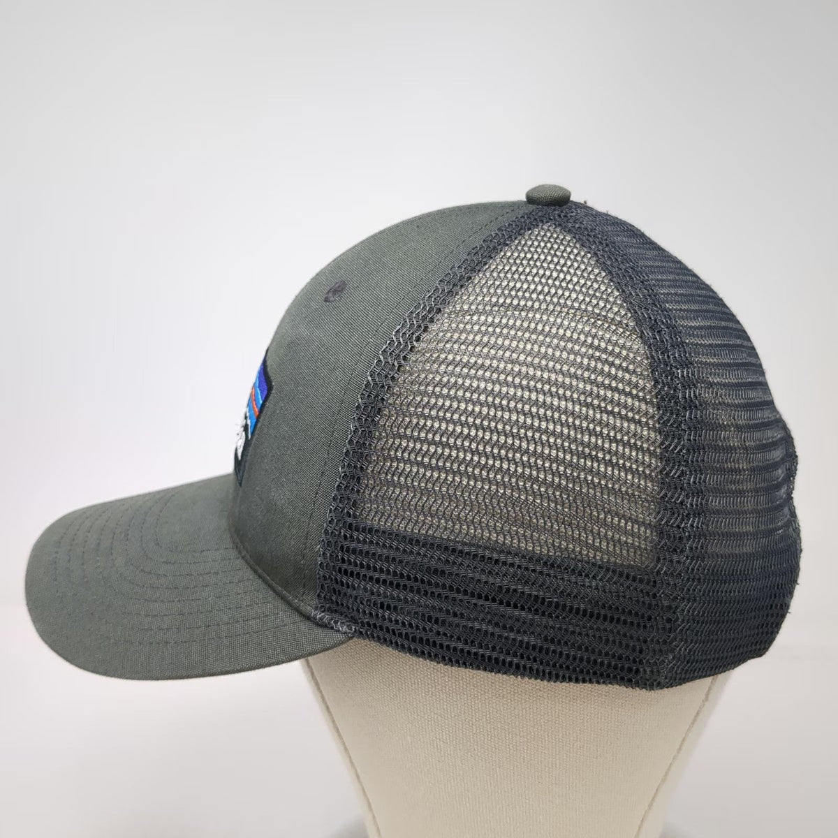 Patagonia Trucker Hat Gray One Size Mesh Back Snapback Fitz Roy Logo Patch
