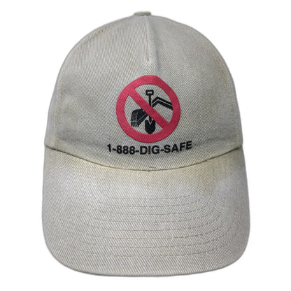 Nissun Cap 5 Panel Beige One Size Snapback 1-888-DIG-SAFE Digging Safety Hat