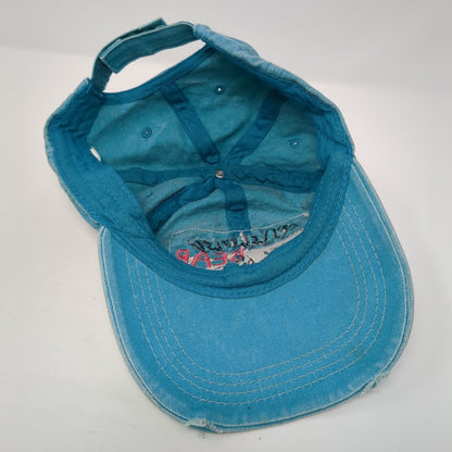 Mama Bear Strapback Hat Blue One Size Adjustable Embroidered Distressed
