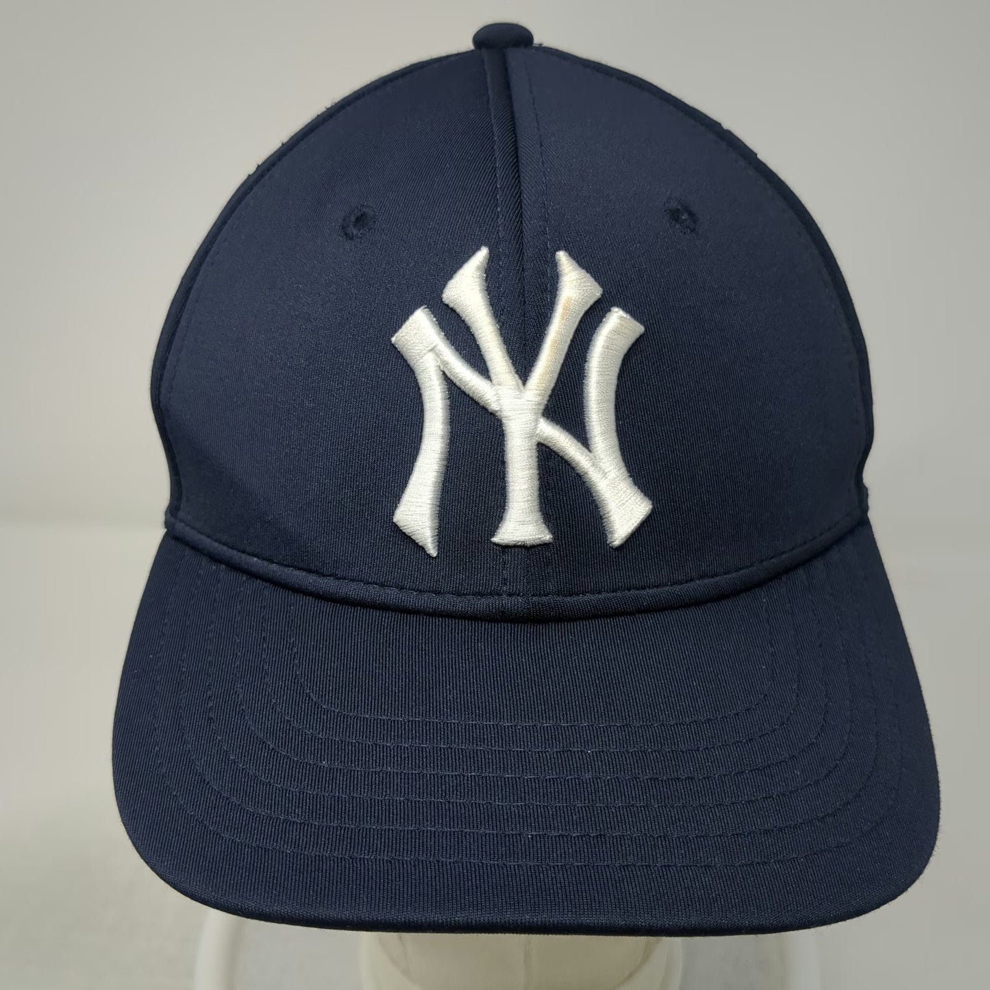 New York Yankees MLB OC Sports Snapback Hat Blue One Size Laser Cut Mesh Logo