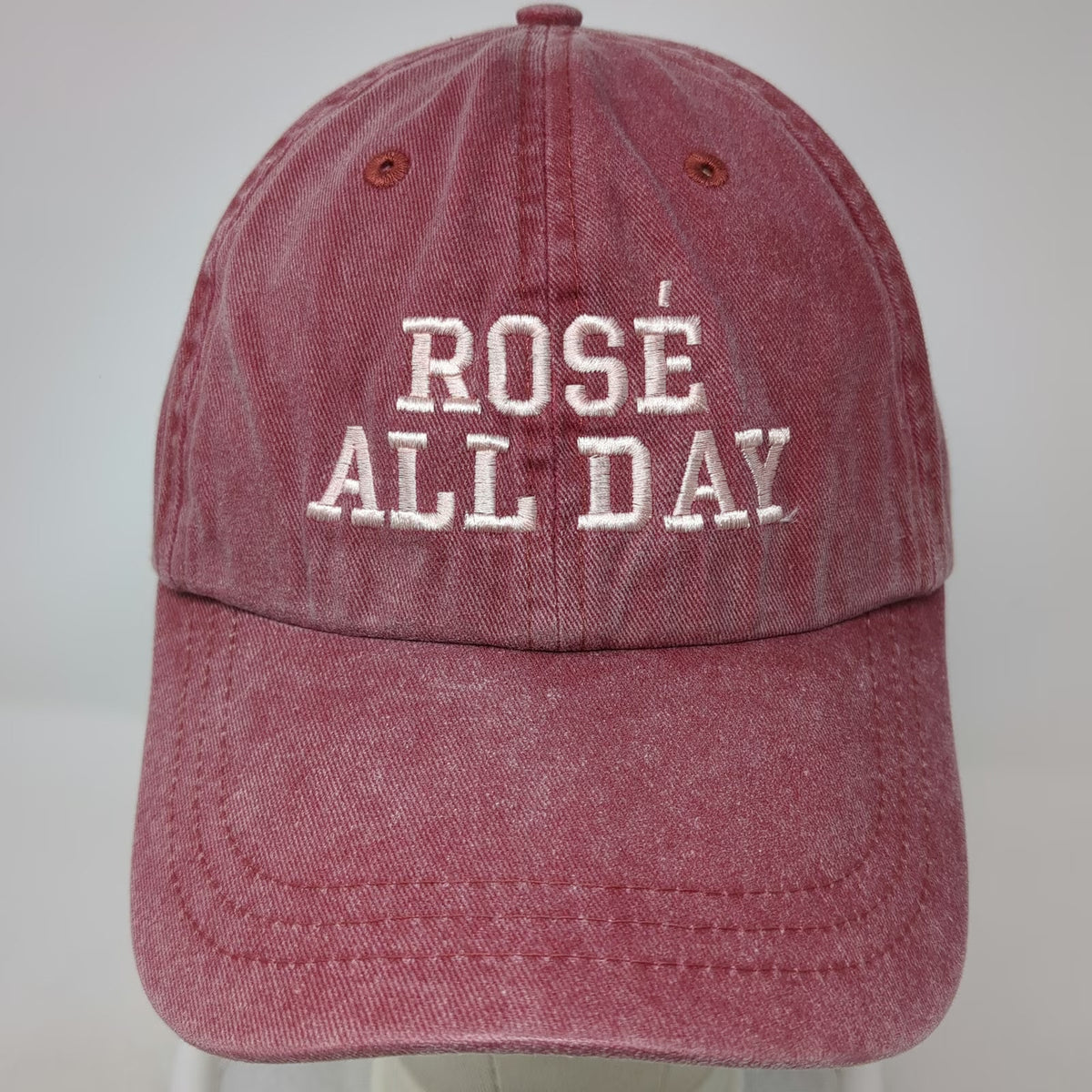 HC Baseball Cap Red White One Size Rose All Day Embroidered Strap Cotton Hat