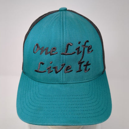 One Life Live It Snapback Trucker Hat Green One Size Mesh Back 6 Panel