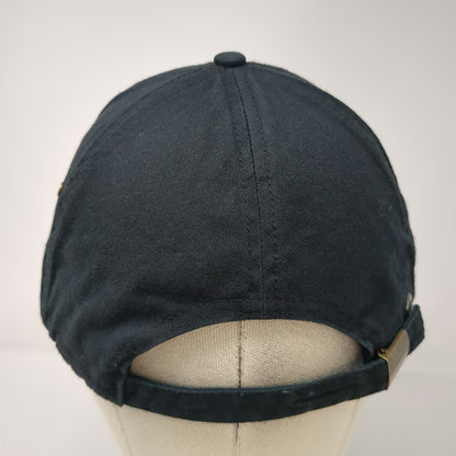 Anvil Baseball Cap Black One Size Solid Cotton Slideback Buckle Blank Hat