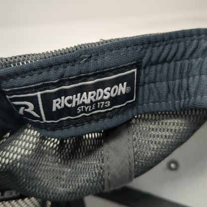 Richardson Trucker Hat Gray Blue One Size Snapback Mesh Franklin Building Supply