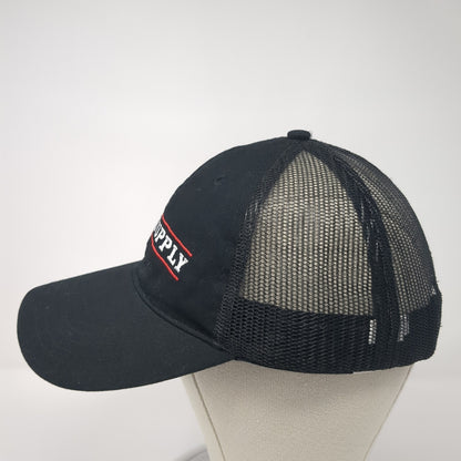D&B Supply Snapback Trucker Hat Black One Size Adjustable Mesh Back Stich It