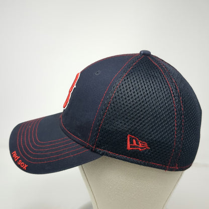 New Era Boston Red Sox MLB Blue M Baseball Cap Mesh Back Stretch Fit Red Stitch