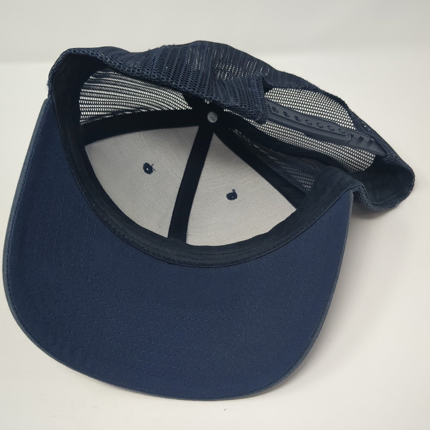 The Classics Yupoong Snapback Trucker Hat Blue OS Adjustable Mesh Back Blank