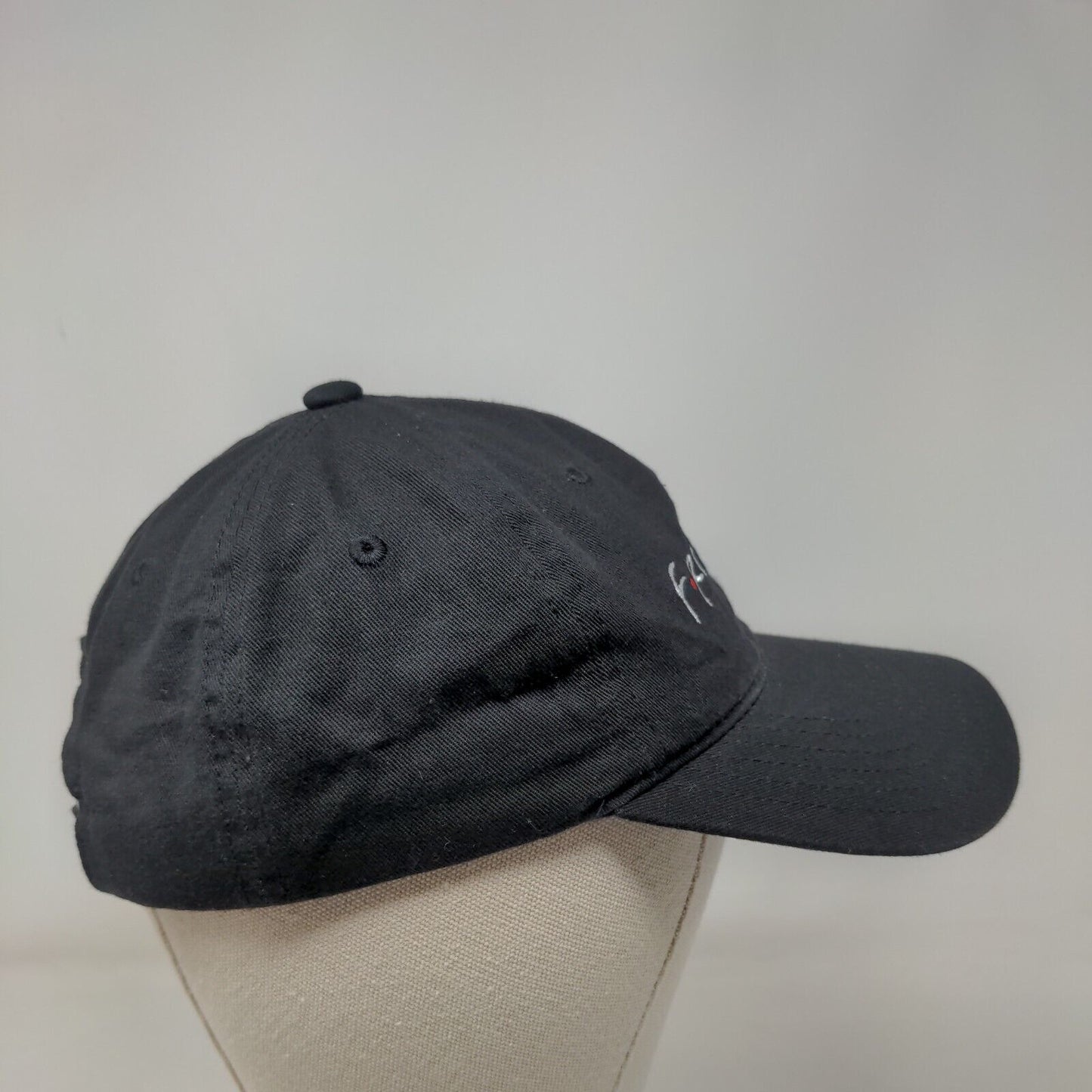 FRIENDS Slideback Hat Black One Size Adjustable Embroidered Vented Holes
