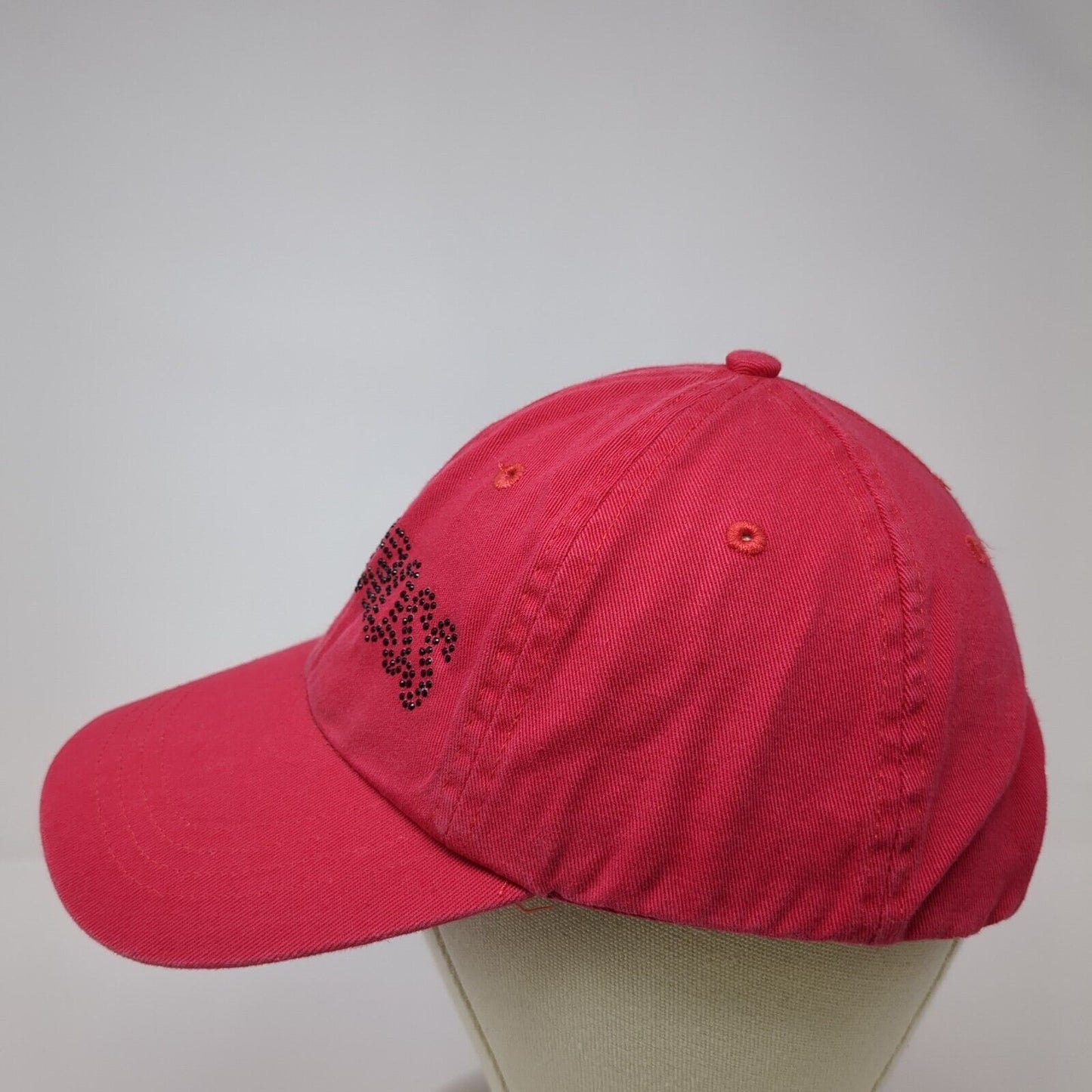 Holy Cross Strapback Hat Red OS Adjustable Classic Cut Rhinestone UltraClub