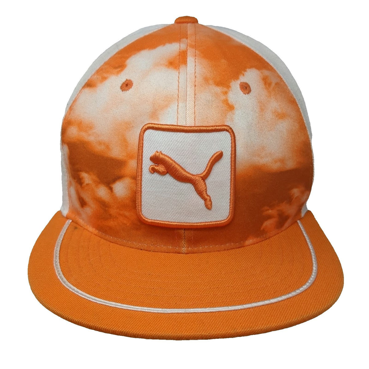 Puma Snapback Hat Orange One Size Tie Dye Cobra Golf Logo Patch Piping Flexfit