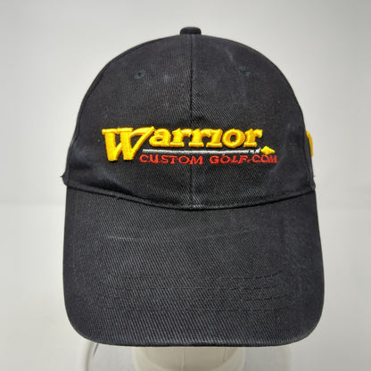 Warrior Custom Golf.com Strapback Hat Black OS Adjustable Embroidered Cotton