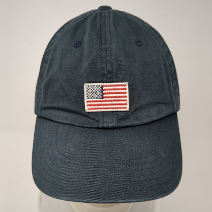 American Flag Slideback Hat Black S/M Adjustable Embroidered Patriotic Gap